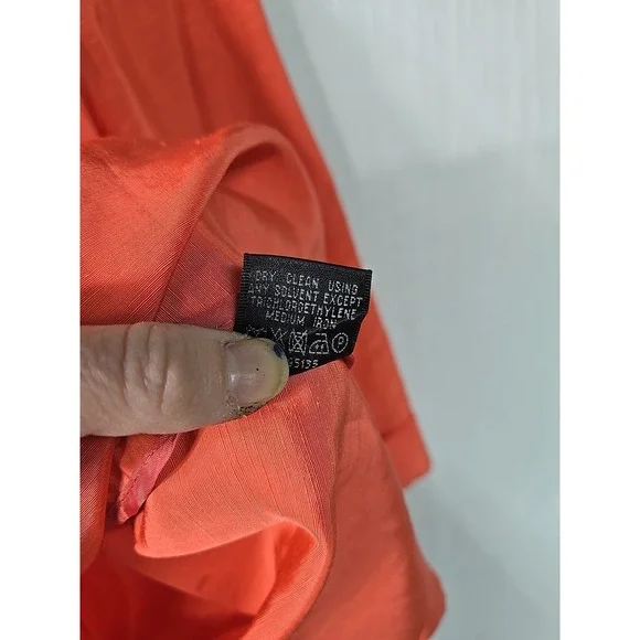 Lafayette 148 Jacket Women's 14 Deep Coral Linen Blend 3/4 Sleeve Blazer Shimmer